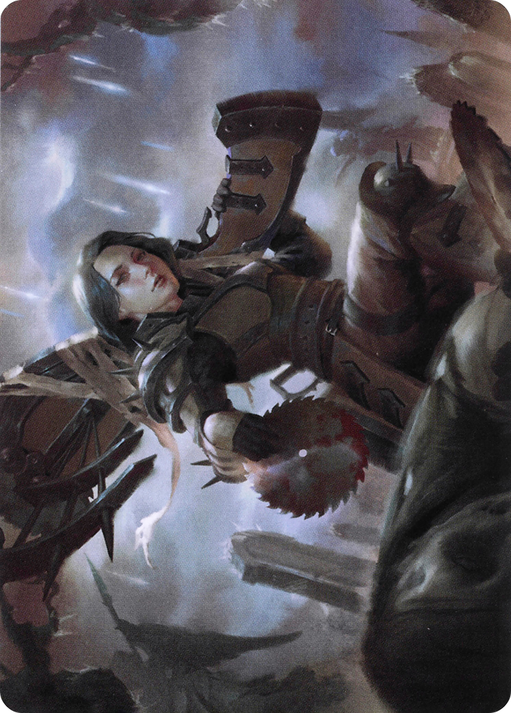 Sawblade Slinger // Sawblade Slinger (AVOW-054) - Crimson Vow Art Series (Borderless) Foil - Premium MTG Single from Wizards of the Coast - Just $0! Shop now at Game Crave Tournament Store