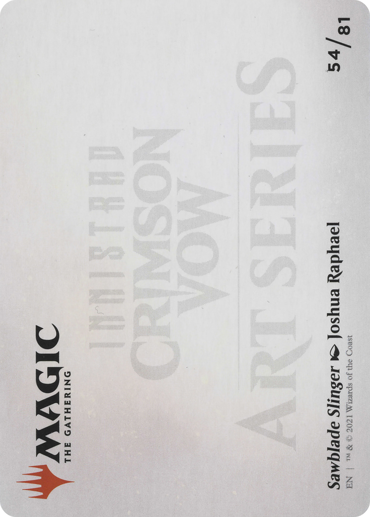 Sawblade Slinger // Sawblade Slinger (AVOW-054) - Crimson Vow Art Series (Borderless) - Premium MTG Single from Wizards of the Coast - Just $0! Shop now at Game Crave Tournament Store