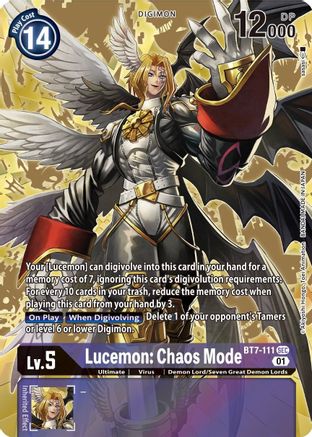 Lucemon: Chaos Mode (Alternate Art) (BT7-111) - Next Adventure Foil - Premium Digimon Single from Bandai - Just $7.56! Shop now at Game Crave Tournament Store