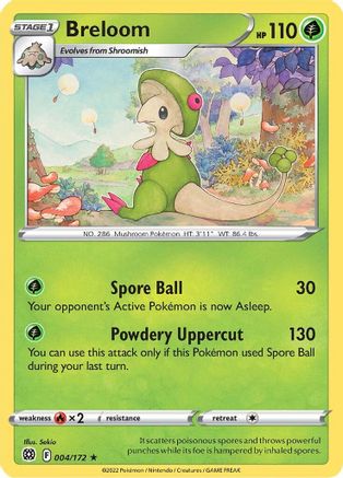 Breloom 4/172 - Brilliant Stars Reverse Holofoil - Premium Pokemon Single from Nintendo - Just $0.50! Shop now at Game Crave Tournament Store