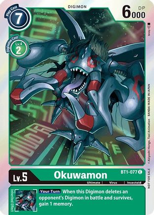 Okuwamon (2021 Championship Finals Event Pack 1) (BT1-077) - Release Special Booster - Premium Digimon Single from Bandai - Just $0! Shop now at Game Crave Tournament Store