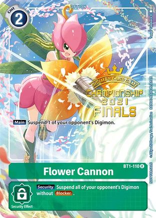 Flower Cannon (2021 Championship Finals Tamer‘s Evolution Pack) (BT1-110) - Release Special Booster Foil - Premium Digimon Single from Bandai - Just $1.13! Shop now at Game Crave Tournament Store