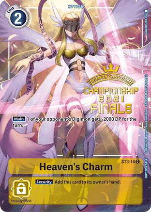 Heaven's Charm (2021 Championship Finals Tamer‘s Evolution Pack) (ST3-14) - Starter Deck 03: Heaven's Yellow Foil - Premium Digimon Single from Bandai - Just $3.08! Shop now at Game Crave Tournament Store