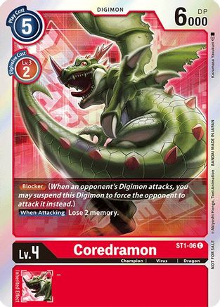 Coredramon (2021 Championship Finals Event Pack 1) (ST1-06) - Starter Deck 01: Gaia Red - Premium Digimon Single from Bandai - Just $0! Shop now at Game Crave Tournament Store
