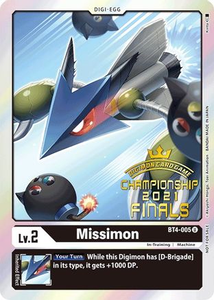 Missimon (2021 Championship Finals Event Pack Alt-Art Gold Stamp Set) (BT4-005) - Great Legend Foil - Premium Digimon Single from Bandai - Just $31.53! Shop now at Game Crave Tournament Store