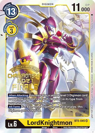 LordKnightmon (2021 Championship Finals Event Pack Alt-Art Gold Stamp Set) (BT5-045) - Battle of Omni Foil - Premium Digimon Single from Bandai - Just $118.73! Shop now at Game Crave Tournament Store