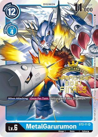 MetalGarurumon (2021 Championship Finals Event Pack Alt-Art Gold Stamp Set) (ST2-11) - Starter Deck 02: Cocytus Blue Foil - Premium Digimon Single from Bandai - Just $39.51! Shop now at Game Crave Tournament Store