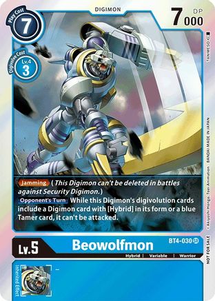 Beowolfmon (Event Pack 2) (BT4-030) - Great Legend Foil - Premium Digimon Single from Bandai - Just $3.17! Shop now at Game Crave Tournament Store