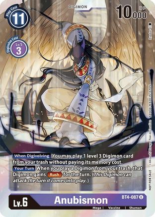 Anubismon (Event Pack 2) (BT4-087) - Great Legend Foil - Premium Digimon Single from Bandai - Just $3.72! Shop now at Game Crave Tournament Store
