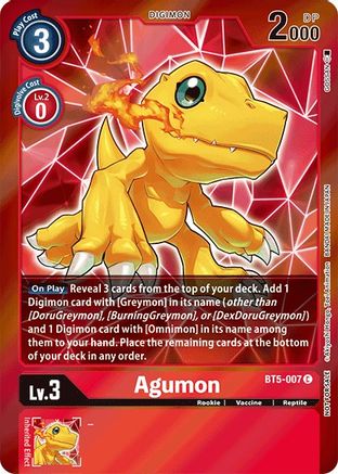 Agumon (Event Pack 2) (BT5-007) - Battle of Omni Foil - Premium Digimon Single from Bandai - Just $3.51! Shop now at Game Crave Tournament Store