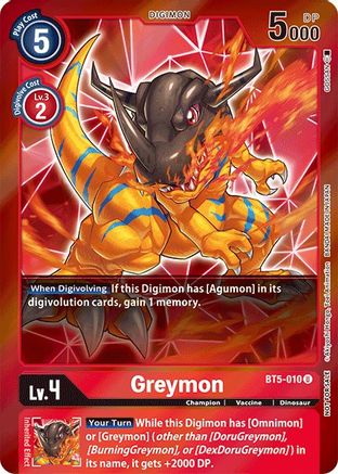 Greymon (Event Pack 2) (BT5-010) - Battle of Omni Foil - Premium Digimon Single from Bandai - Just $6.58! Shop now at Game Crave Tournament Store