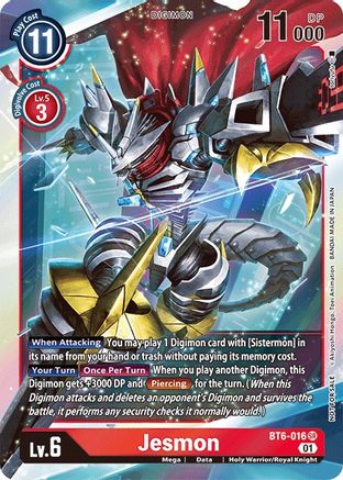 Jesmon (Event Pack 2) (BT6-016) - Double Diamond Foil - Premium Digimon Single from Bandai - Just $0.73! Shop now at Game Crave Tournament Store