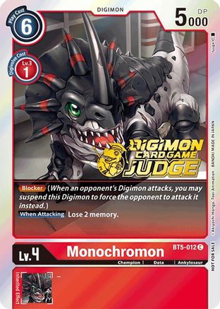 Monochromon (Judge Pack 1) (BT5-012) - Battle of Omni Foil - Premium Digimon Single from Bandai - Just $0.51! Shop now at Game Crave Tournament Store
