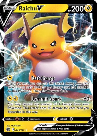 Raichu V 45/172 - Brilliant Stars Holofoil - Premium Pokemon Single from Nintendo - Just $1.19! Shop now at Game Crave Tournament Store