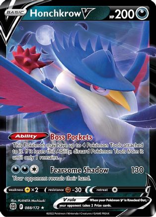 Honchkrow V 88/172 - Brilliant Stars Holofoil - Premium Pokemon Single from Nintendo - Just $0.50! Shop now at Game Crave Tournament Store