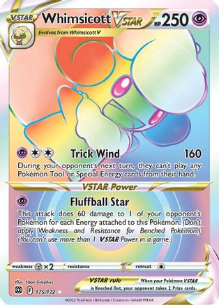 Whimsicott VSTAR 175/172 - Brilliant Stars Holofoil - Premium Pokemon Single from Nintendo - Just $4.31! Shop now at Game Crave Tournament Store