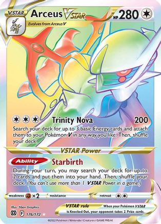 Arceus VSTAR 176/172 - Brilliant Stars Holofoil - Premium Pokemon Single from Nintendo - Just $7.50! Shop now at Game Crave Tournament Store