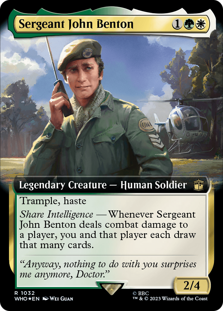 Sergeant John Benton (WHO-1032) - Doctor Who: (Extended Art) Foil - Premium MTG Single from Wizards of the Coast - Just $4.64! Shop now at Game Crave Tournament Store