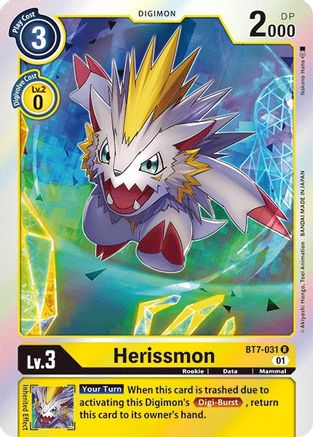 Herissmon (BT7-031) - Next Adventure Foil - Premium Digimon Single from Bandai - Just $0.25! Shop now at Game Crave Tournament Store