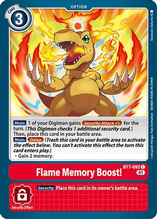Flame Memory Boost! (BT7-092) - Next Adventure - Premium Digimon Single from Bandai - Just $0.25! Shop now at Game Crave Tournament Store