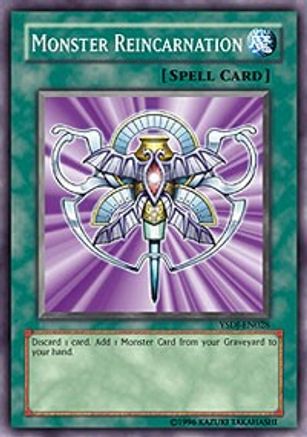 Monster Reincarnation (YSDJ-EN028) - Starter Deck: Jaden Yuki Unlimited - Premium Yugioh Single from Konami - Just $0.25! Shop now at Game Crave Tournament Store