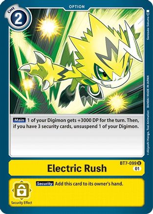 Electric Rush (BT7-099) - Next Adventure - Premium Digimon Single from Bandai - Just $0.25! Shop now at Game Crave Tournament Store