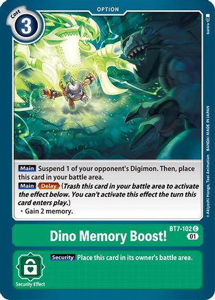 Dino Memory Boost! (BT7-102) - Next Adventure - Premium Digimon Single from Bandai - Just $0.25! Shop now at Game Crave Tournament Store