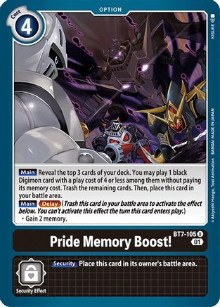 Pride Memory Boost! (BT7-105) - Next Adventure - Premium Digimon Single from Bandai - Just $0.25! Shop now at Game Crave Tournament Store