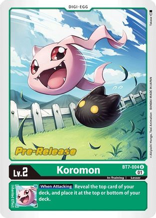Koromon (BT7-004) - Next Adventure Pre-Release Cards Foil - Premium Digimon Single from Bandai - Just $1.75! Shop now at Game Crave Tournament Store