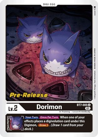 Dorimon (BT7-005) - Next Adventure Pre-Release Cards Foil - Premium Digimon Single from Bandai - Just $1.48! Shop now at Game Crave Tournament Store