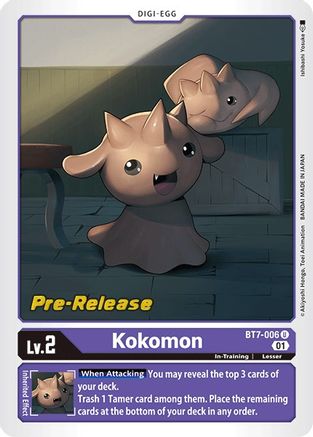 Kokomon (BT7-006) - Next Adventure Pre-Release Cards - Premium Digimon Single from Bandai - Just $0.53! Shop now at Game Crave Tournament Store