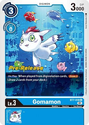 Gomamon (BT7-018) - Next Adventure Pre-Release Cards Foil - Premium Digimon Single from Bandai - Just $1.04! Shop now at Game Crave Tournament Store