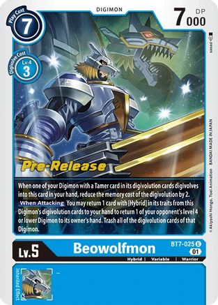 Beowolfmon (BT7-025) - Next Adventure Pre-Release Cards Foil - Premium Digimon Single from Bandai - Just $8.46! Shop now at Game Crave Tournament Store