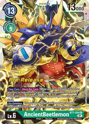 AncientBeetlemon (BT7-054) - Next Adventure Pre-Release Cards - Premium Digimon Single from Bandai - Just $0.49! Shop now at Game Crave Tournament Store