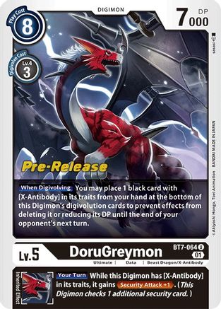 DoruGreymon (BT7-064) - Next Adventure Pre-Release Cards Foil - Premium Digimon Single from Bandai - Just $3.09! Shop now at Game Crave Tournament Store
