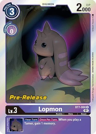 Lopmon (BT7-068) - Next Adventure Pre-Release Cards Foil - Premium Digimon Single from Bandai - Just $0.40! Shop now at Game Crave Tournament Store