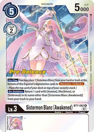 Sistermon Blanc (Awakened) (BT7-082) - Next Adventure Pre-Release Cards Foil - Premium Digimon Single from Bandai - Just $0.86! Shop now at Game Crave Tournament Store
