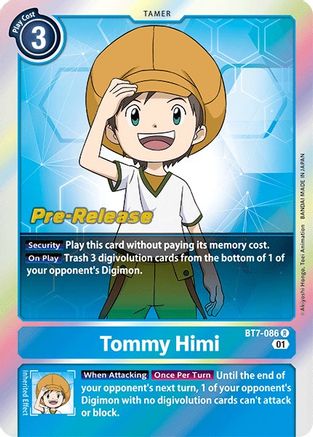 Tommy Himi (BT7-086) - Next Adventure Pre-Release Cards Foil - Premium Digimon Single from Bandai - Just $0.96! Shop now at Game Crave Tournament Store