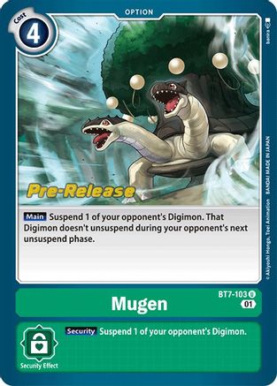 Mugen (BT7-103) - Next Adventure Pre-Release Cards - Premium Digimon Single from Bandai - Just $0.37! Shop now at Game Crave Tournament Store