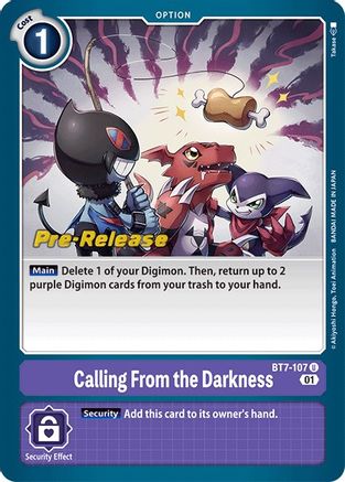 Calling From the Darkness (BT7-107) - Next Adventure Pre-Release Cards Foil - Premium Digimon Single from Bandai - Just $17.02! Shop now at Game Crave Tournament Store