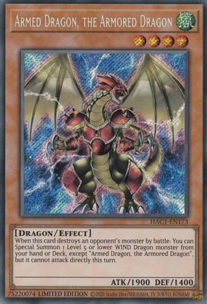 Armed Dragon, the Armored Dragon (HAC1-EN173) - Hidden Arsenal: Chapter 1 Limited - Premium Yugioh Single from Konami - Just $0.42! Shop now at Game Crave Tournament Store
