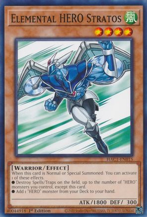 Elemental HERO Stratos (HAC1-EN015) - Hidden Arsenal: Chapter 1 1st Edition - Premium Yugioh Single from Konami - Just $1.69! Shop now at Game Crave Tournament Store