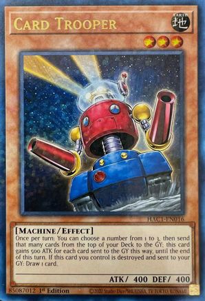 Card Trooper (Duel Terminal) (HAC1-EN016) - Hidden Arsenal: Chapter 1 1st Edition - Premium Yugioh Single from Konami - Just $0.25! Shop now at Game Crave Tournament Store