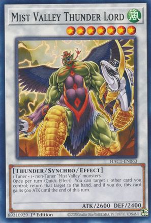 Mist Valley Thunder Lord (HAC1-EN063) - Hidden Arsenal: Chapter 1 1st Edition - Premium Yugioh Single from Konami - Just $0.25! Shop now at Game Crave Tournament Store
