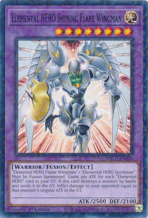 Elemental HERO Shining Flare Wingman (Duel Terminal) (HAC1-EN020) - Hidden Arsenal: Chapter 1 1st Edition - Premium Yugioh Single from Konami - Just $0.33! Shop now at Game Crave Tournament Store