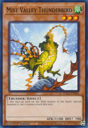 Mist Valley Thunderbird (HAC1-EN056) - Hidden Arsenal: Chapter 1 1st Edition - Premium Yugioh Single from Konami - Just $0.25! Shop now at Game Crave Tournament Store