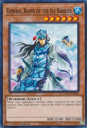 General Raiho of the Ice Barrier (HAC1-EN046) - Hidden Arsenal: Chapter 1 1st Edition - Premium Yugioh Single from Konami - Just $0.25! Shop now at Game Crave Tournament Store