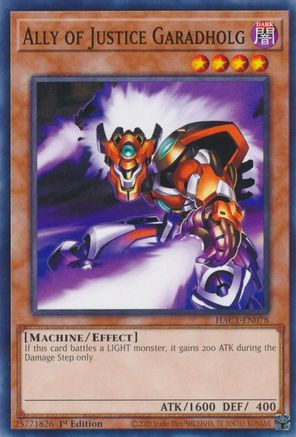 Ally of Justice Garadholg (HAC1-EN078) - Hidden Arsenal: Chapter 1 1st Edition - Premium Yugioh Single from Konami - Just $0.25! Shop now at Game Crave Tournament Store