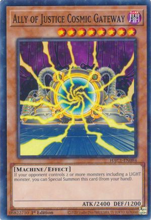 Ally of Justice Cosmic Gateway (Duel Terminal) (HAC1-EN084) - Hidden Arsenal: Chapter 1 1st Edition - Premium Yugioh Single from Konami - Just $0.25! Shop now at Game Crave Tournament Store