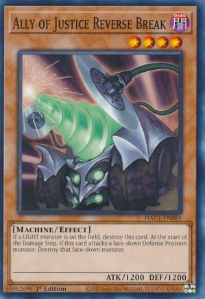 Ally of Justice Reverse Break (HAC1-EN085) - Hidden Arsenal: Chapter 1 1st Edition - Premium Yugioh Single from Konami - Just $0.25! Shop now at Game Crave Tournament Store